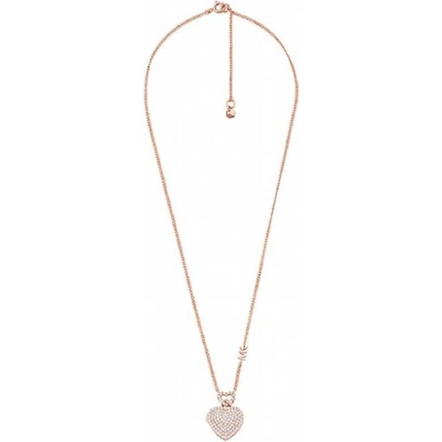 Michael Kors Rose Gold Plated & CZ Adjustable Heart Locket