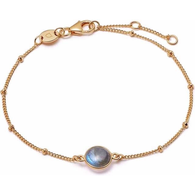 Labrodorite Healing Stone Bobble 18ct Gold Plate Bracelet HBR1007_GP