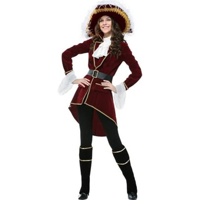 Captain Hook Women's Plus Size Pirate Costume - Black&#47;Red&#47;Brown (3X)