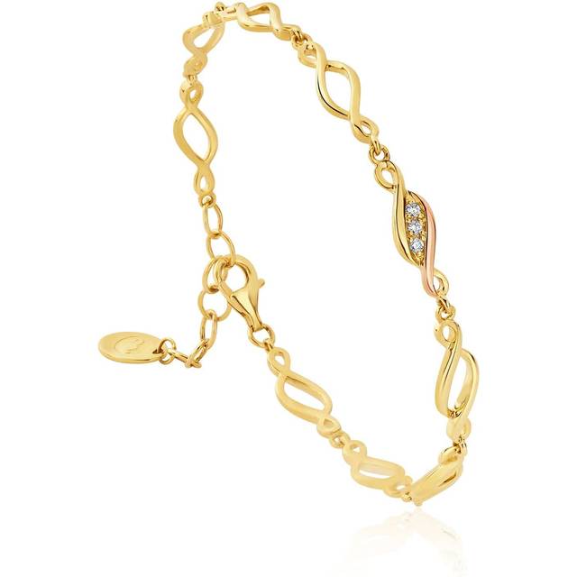 Past Present Future® 9ct Solid Gold Multi-Link Bracelet with Diamonds