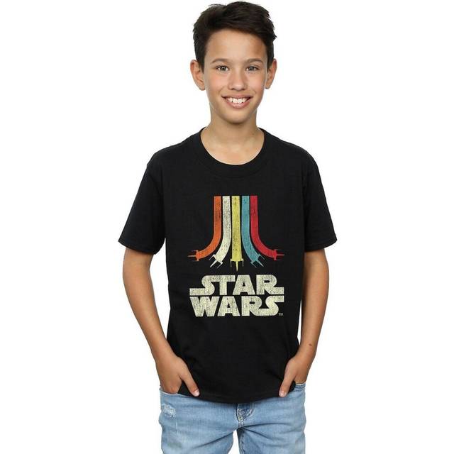 (5-6 Years, Black) Star Wars Boys Rainbow Cotton T-Shirt