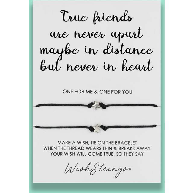 True friends never apart wish string bracelet duo with charms sentimental gift