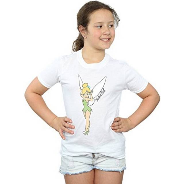 (5-6 Years, White) Tinkerbell Girls Classic Cotton T-Shirt