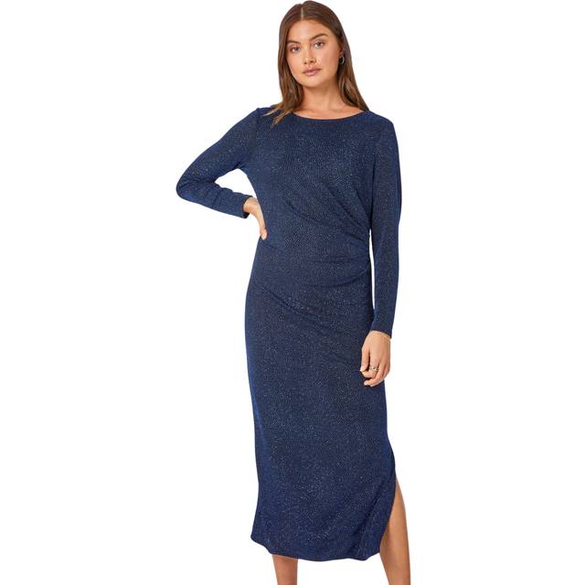 Roman glitter cowl back midi stretch dress for women uk - ladies