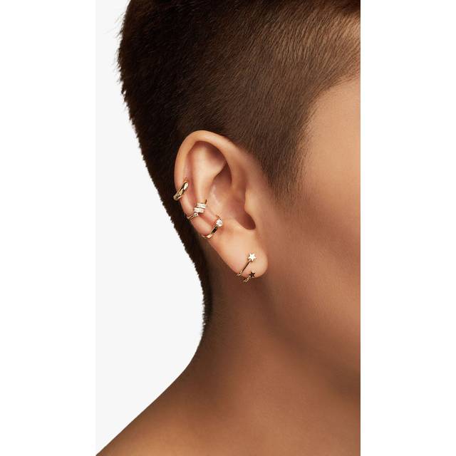 Wanderlust + Co In The Stars Huggie Hoop Ear Cuffs, Gold
