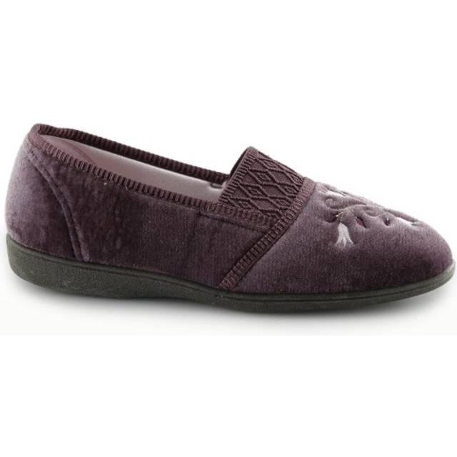 Sleepers Inez Memory Foam Slippers Womens | Slip On Shoes  | Heather  | UK Size 8
