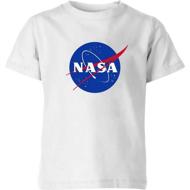 (12-13 Years, White) NASA Boys Insignia Logo Cotton T-Shirt
