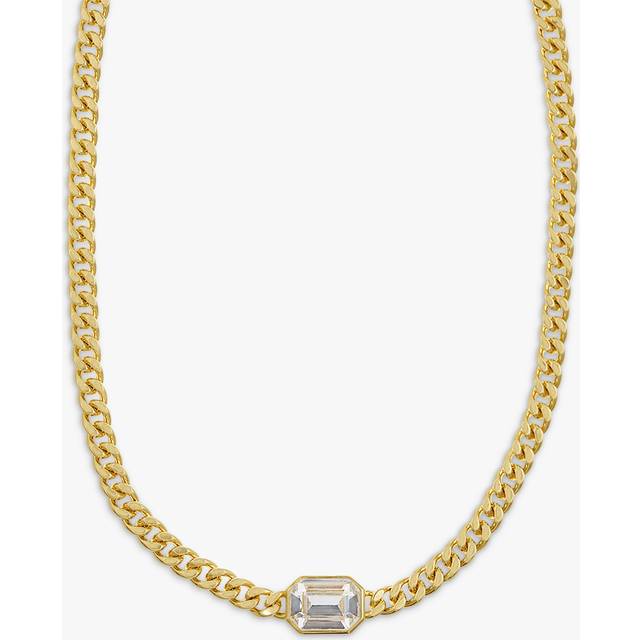 Statement Octagon Crystal Chain Necklace - Orelia - Gold