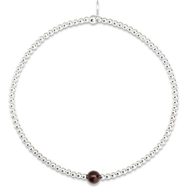 John Greed Signature Silver Garnet January Birthstone IMERAKI Bracelet For Women - silver