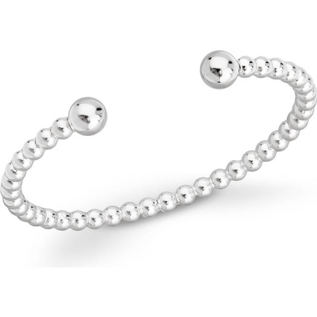 John Greed Signature Children's Silver Solid Beaded Baby Bangle For Women - silver