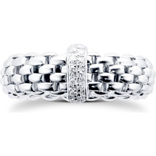 18ct White Gold Vendome Flex'It 0.10ct Diamond Ring - Ring Size Medium