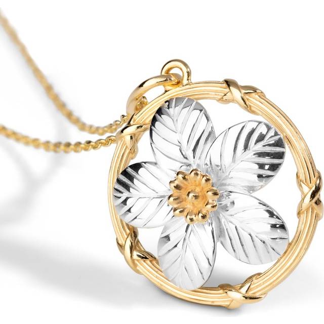 John Greed Tempest Meadow Silver & Gold Plated Forget-Me-Not Wreath Necklace For Women - gold/silver
