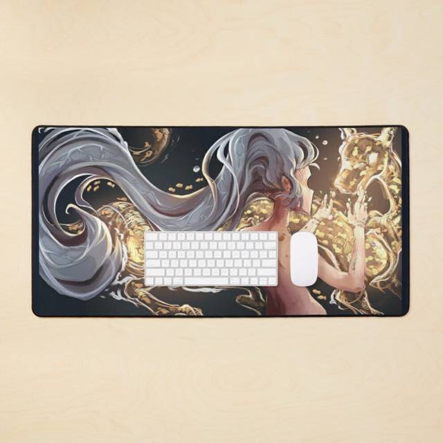 Desk Mat Underwater lights Large Gaming Mouse Pad 35x16 inch