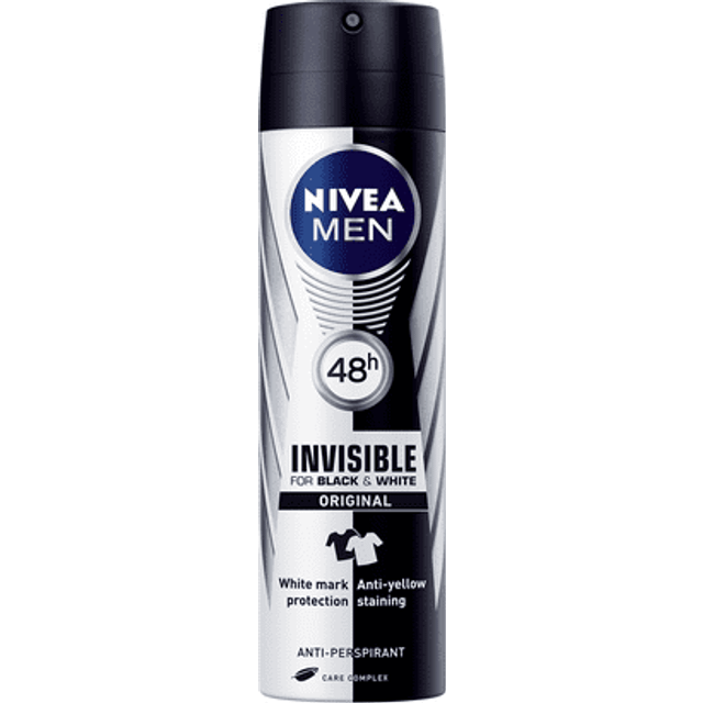 NIVEA MEN Invisible Black & White Antiperspirant Spray för män 150 ml