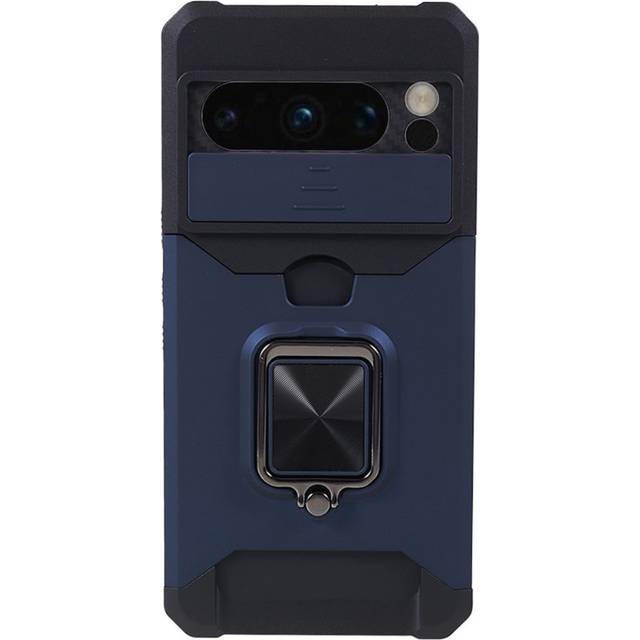 Google Pixel 8 Pro Tåligt Skal med Magnetisk Stativfunktion, Korthållare och Cam Slider - Blå