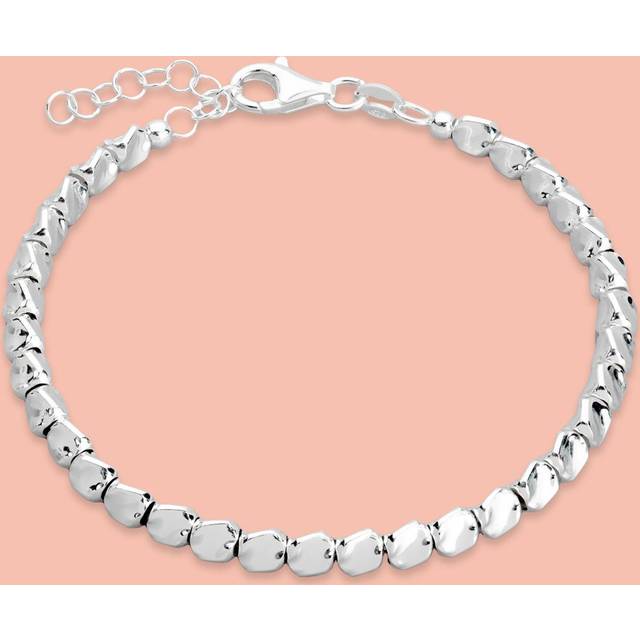John Greed Portrait Identity Silver Abstract Triangular Blocks Bracelet For Women - silver
