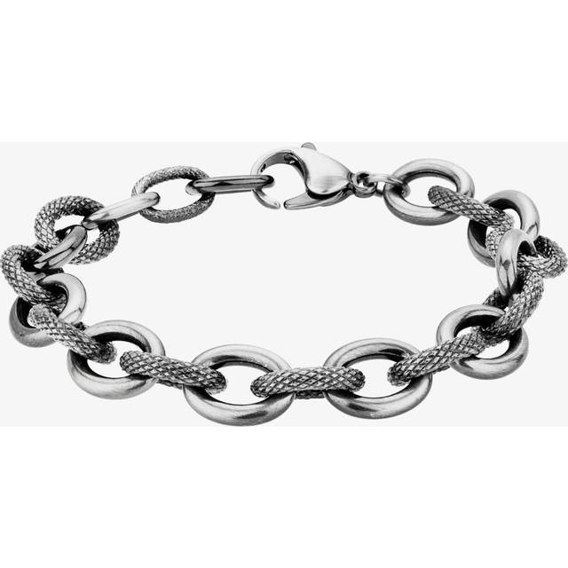 Bourne and Wilde Mens Multi Finish Belcher Link Bracelet UR23-06 - Silver