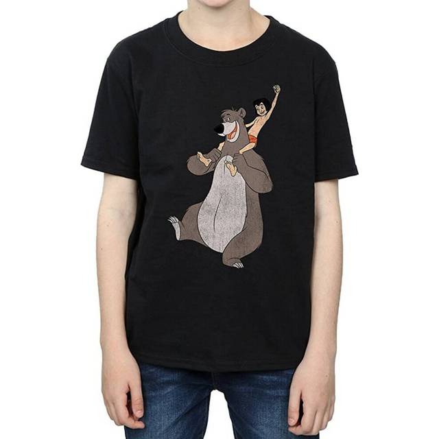 Classic Mowgli And Baloo Cotton T-Shirt - Black - 12-13 Years