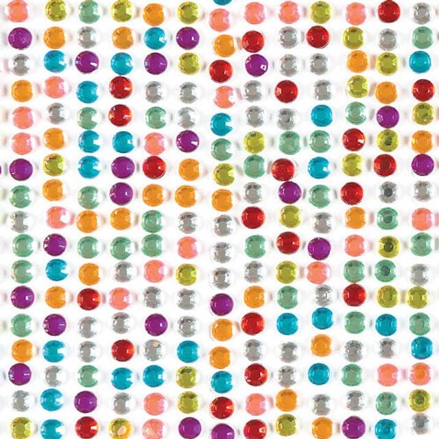 Baker Ross Rainbow Self-Adhesive Acrylic Jewels for Kids' Crafts and Art Projects, Cards, Party Bags, and Decorations (Pack of 900)
