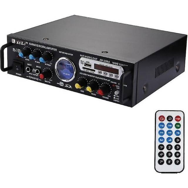 2ch Hifi Stereo Amplifier Audio Amplifier With Remote Control, Fm / Sd / Mp3 Player / Usb / Display