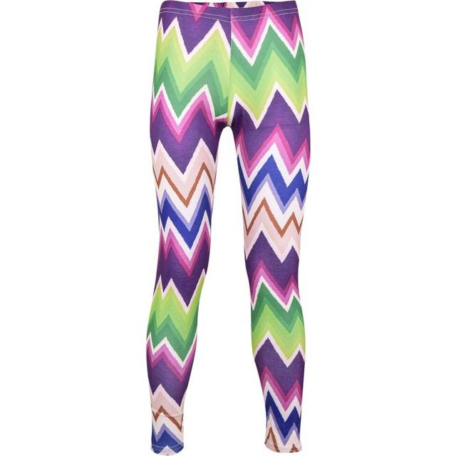 (11-12 Years, Purple) Girls Legging Chevron Print Summer Trendy Fashion