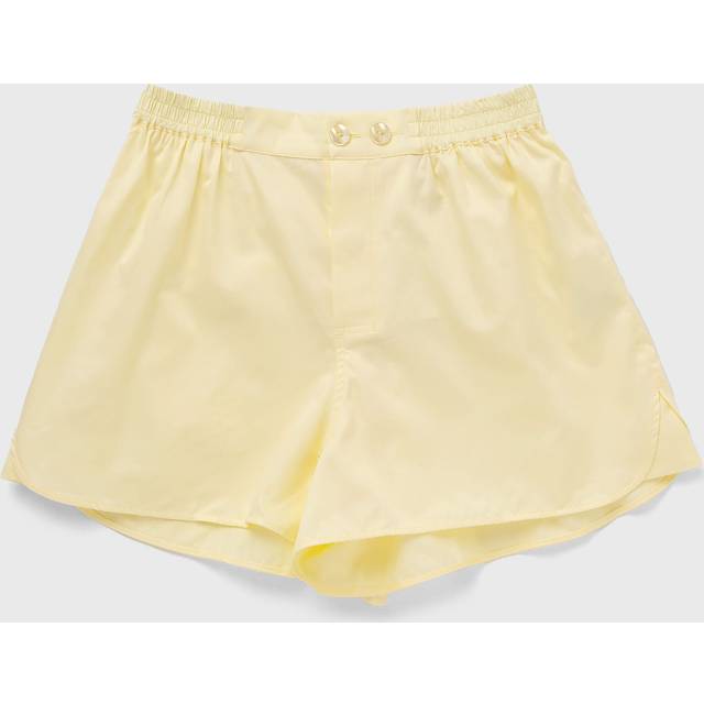 Hay Soft Yellow Outline Contrast-trim Organic-cotton Pyjama Shorts - SOFT YELLOW