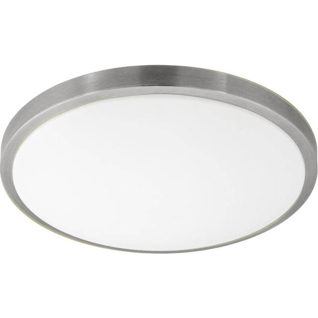 Wall Flush Ceiling Light White Shade White Satined Nickel Plastic Bulb LED 24W