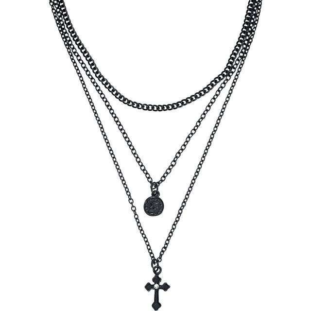 Gothicana by EMP Matte Black Cross Necklace black - Onesize