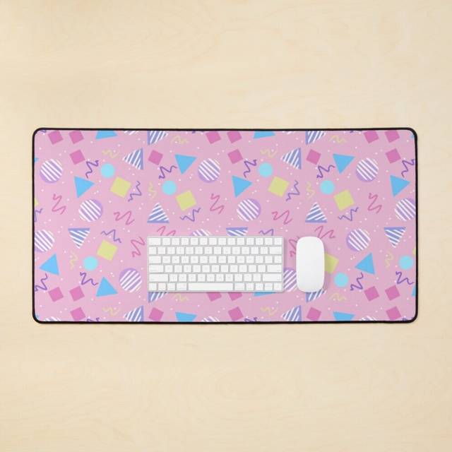 Desk Mat Pastel Bowling Alley Floor Large Gaming Mouse Pad 35x16 inch