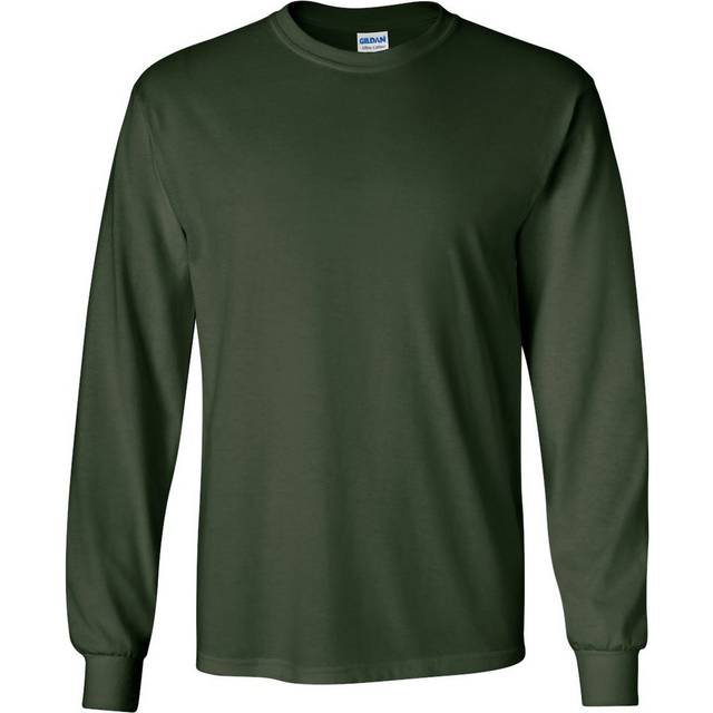 Gildan Ultra Cotton Adult Long Sleeve T Shirt 2400 Forest Green XL Col