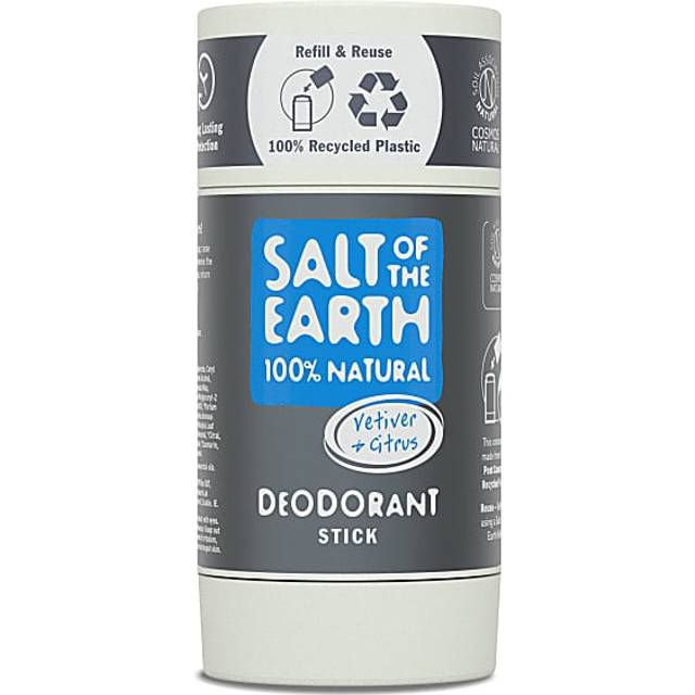 Natural Deodorant Stick, Vetiver & Citrus - Vegan, Long Lasting Protection, Refillable, Leaping Bunny Approved, Made in The UK - 84g, (Pack of 1)