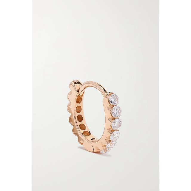 Maria Tash Rose Gold Invisible Set Diamond Eternity Hoop Earring - 6.5mm