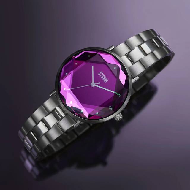 Storm London Elexi Lazer Purple Watch - Silver