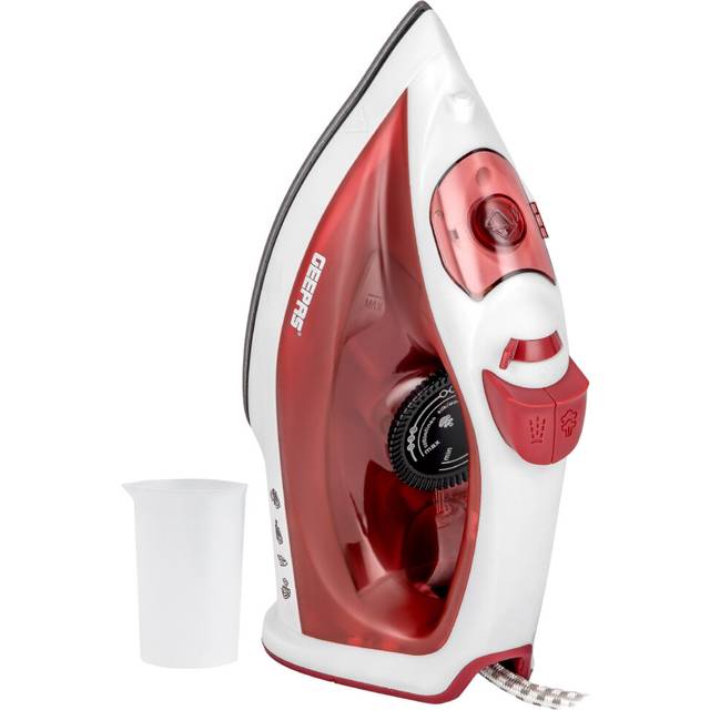 GEEPAS 2-in-1 Clothes Steam Press & Dry Iron 1800W - Red (0.70kg)