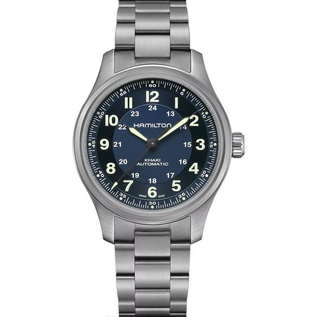 Hamilton Khaki Field Titanium Blue Dial Automatic H70545140 100M Men's Watch blue