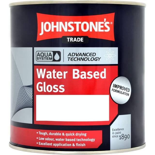 Johnstone's trade water based gloss black 1l paint