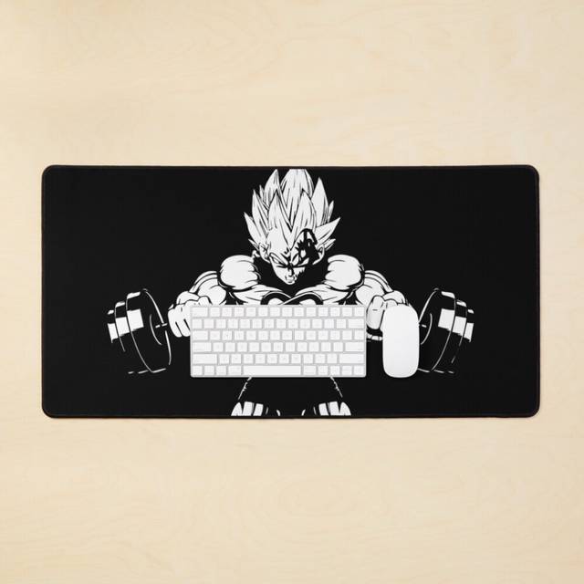 Desk Mat Vegeta Workout Large Gaming Mouse Pad 35x16 inch