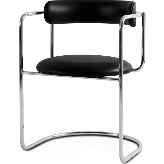 FF Cantilever Chair, Black Leather / Chrome