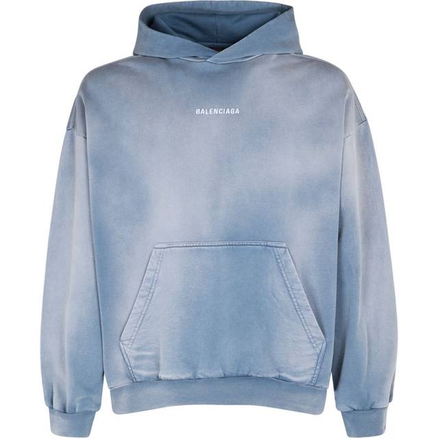 Balenciaga Back Hoodie Medium Fit - Blue - Men's - - Cotton