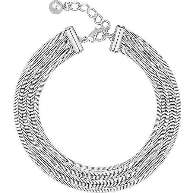 Inicio Recycled Sterling Silver Plated Multi Row Snake Chain Bracelet - Gift Pouch