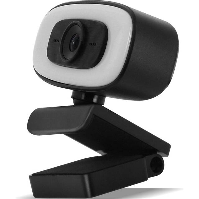 Webcam USB 2K 1440P Light Ring Noise-canceling Microphone Tripod Black