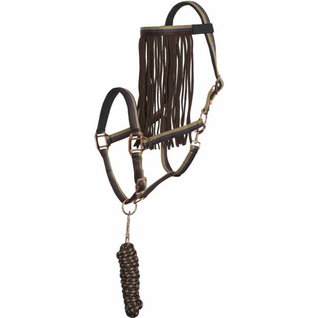 Imperial Riding Set med grimma, grimskaft och flugpannband Multi Navy (Full)