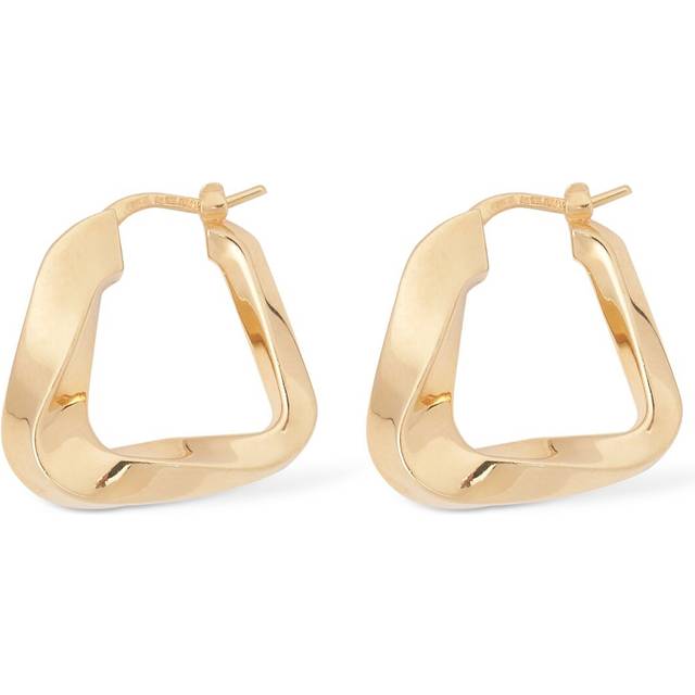 Bottega Veneta Womens Yellow Gold Wave Triangle 18ct Yellow-gold Plated Silver Hoop Earrings 2.5cm - YELLOW GOLD