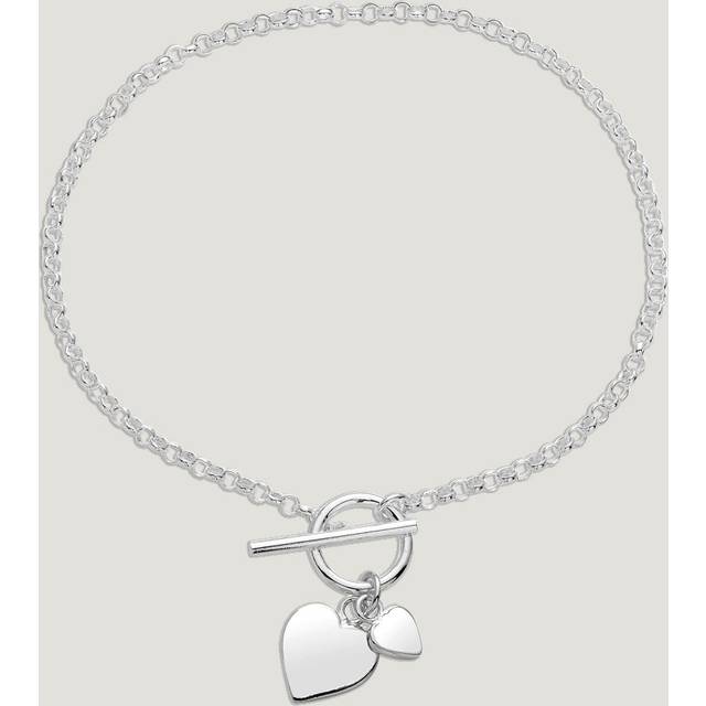 John Greed CANDY Love Silver Hearts Pet Nose Print Engraving T-Bar Bracelet For Women - silver