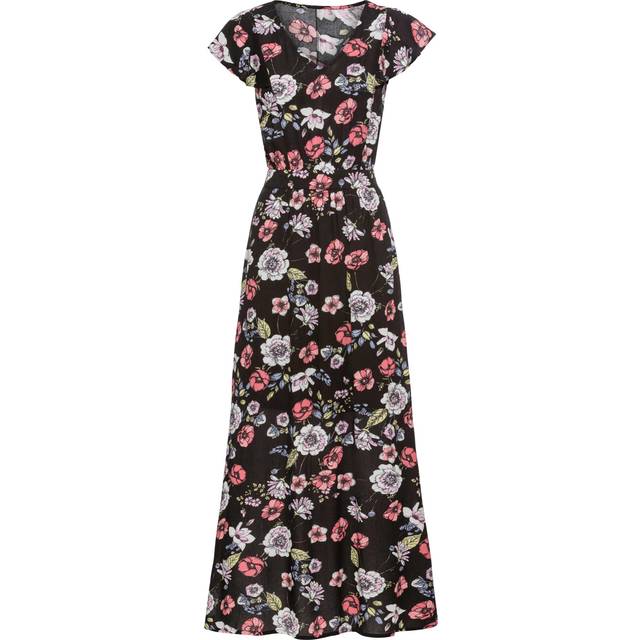 bonprix Floral Print Maxi Dress - Black Floral