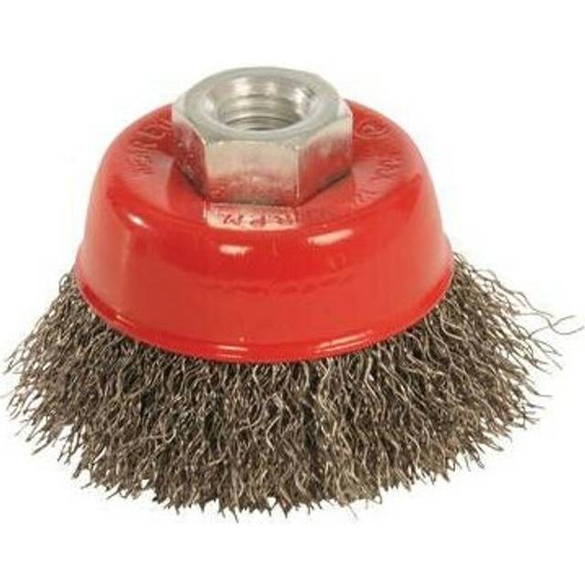65mm Brassed Steel Crimp M14 x2 Thread Wire Brush Rotary Wheel Angle Grinder