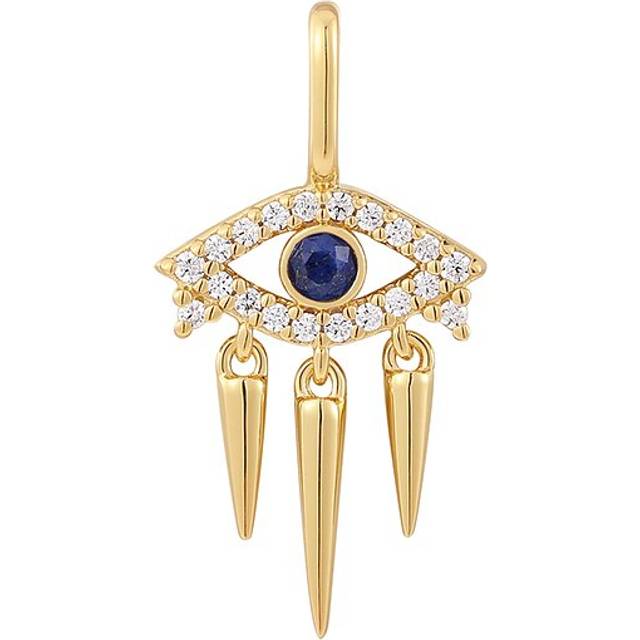 Ania Haie Sterling Silver Gold Plated Cubic Zirconia Evil Eye Charm