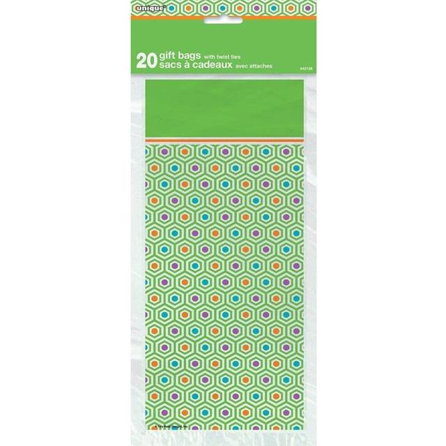 Unique Party Polka Dot Cellophane Party Bags (Pack of 20)