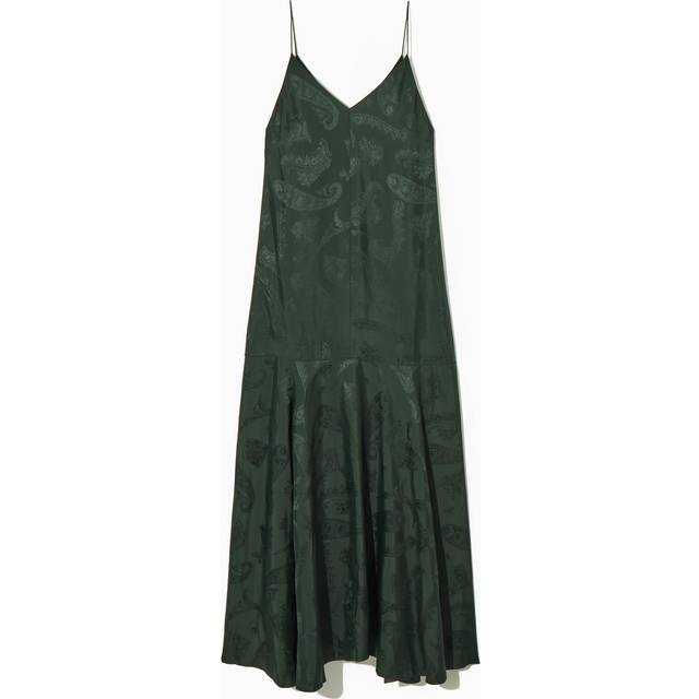Tiered Paisley-Jacquard Silk Maxi Dress - Green - 42