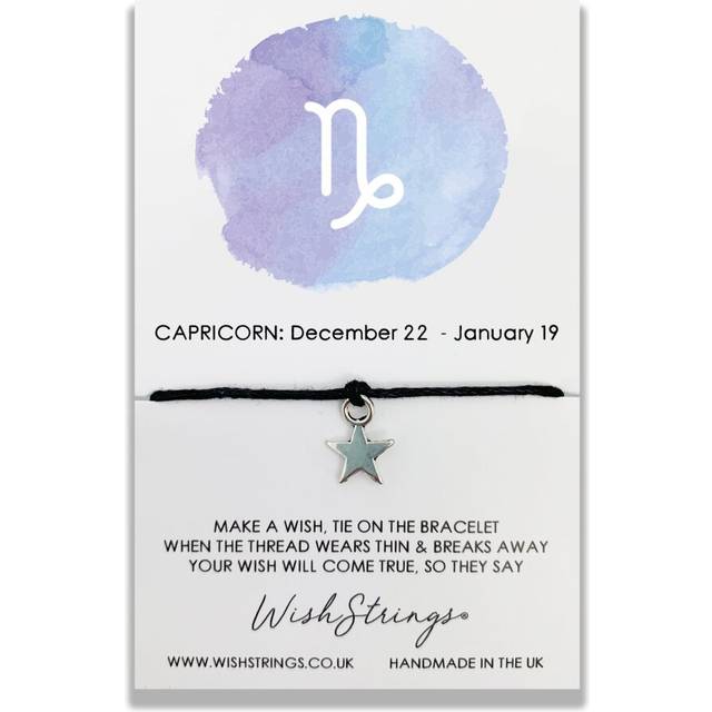 Capricorn Zodiac Wish String Bracelet With Lucky Charm Sentimental Gift